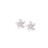 8Mm Plumeria Earrings 14K With 2 Diamonds