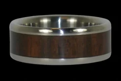 Mun Ebony Wood Titanium Ring Band