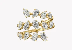 Pear Diamond Spiral Ring