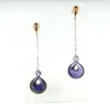 Sterling Silver Purple Zircon Drop Earrings