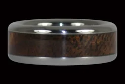 Titanium Ring With Hawaiian Curly Koa Wood