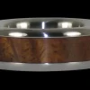 Titanium Ring With Hawaiian Curly Koa Wood
