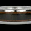 Titanium Ring With Koa And Black Wood Inlays