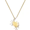 2/Tone 14K Crab Pendant With 2 Diamonds