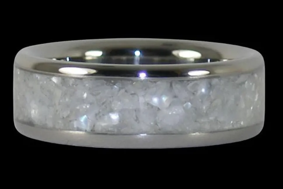 White Pearl Hawaii Titanium Ring
