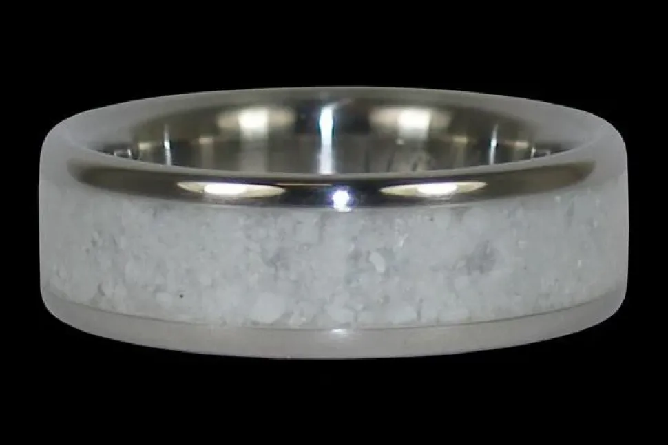 White Pearl Hawaii Titanium Ring