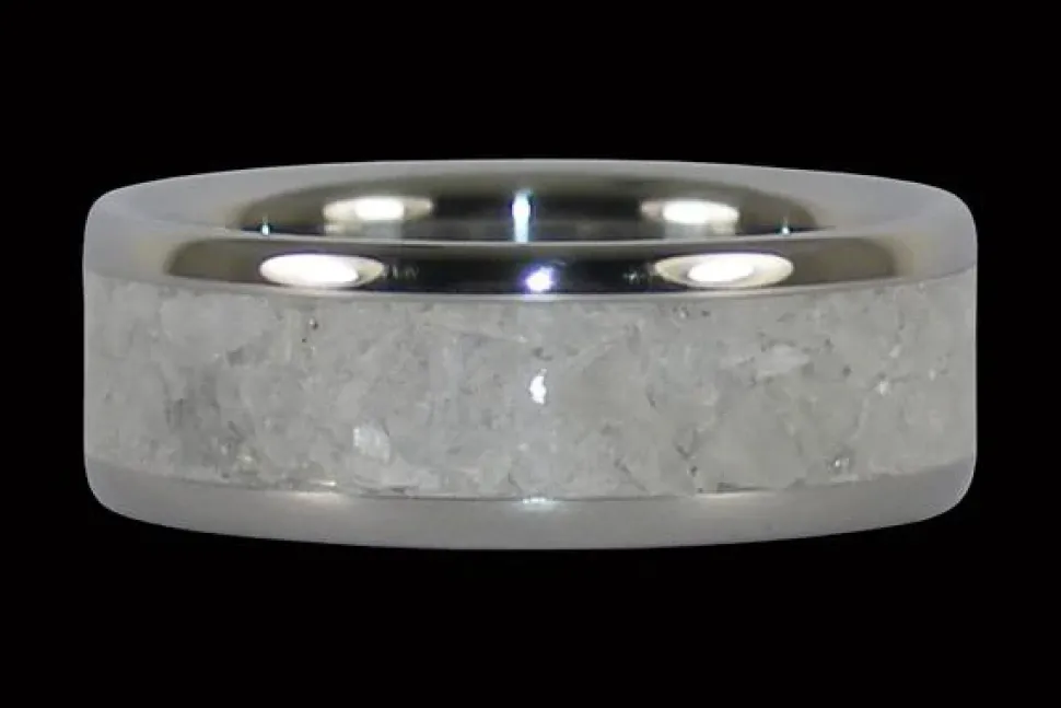 White Pearl Hawaii Titanium Ring