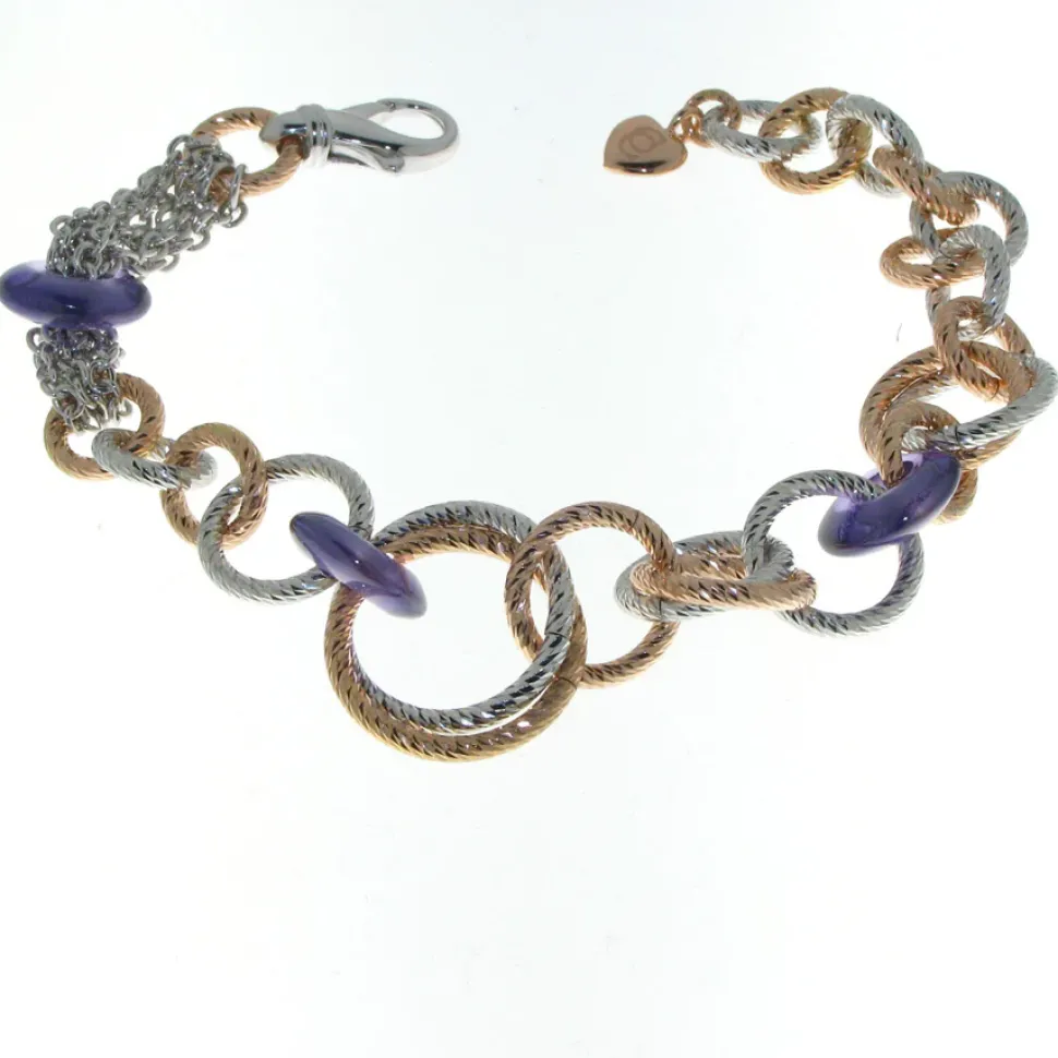 White Rose Cubic Zirconia Amethyst Bracelet